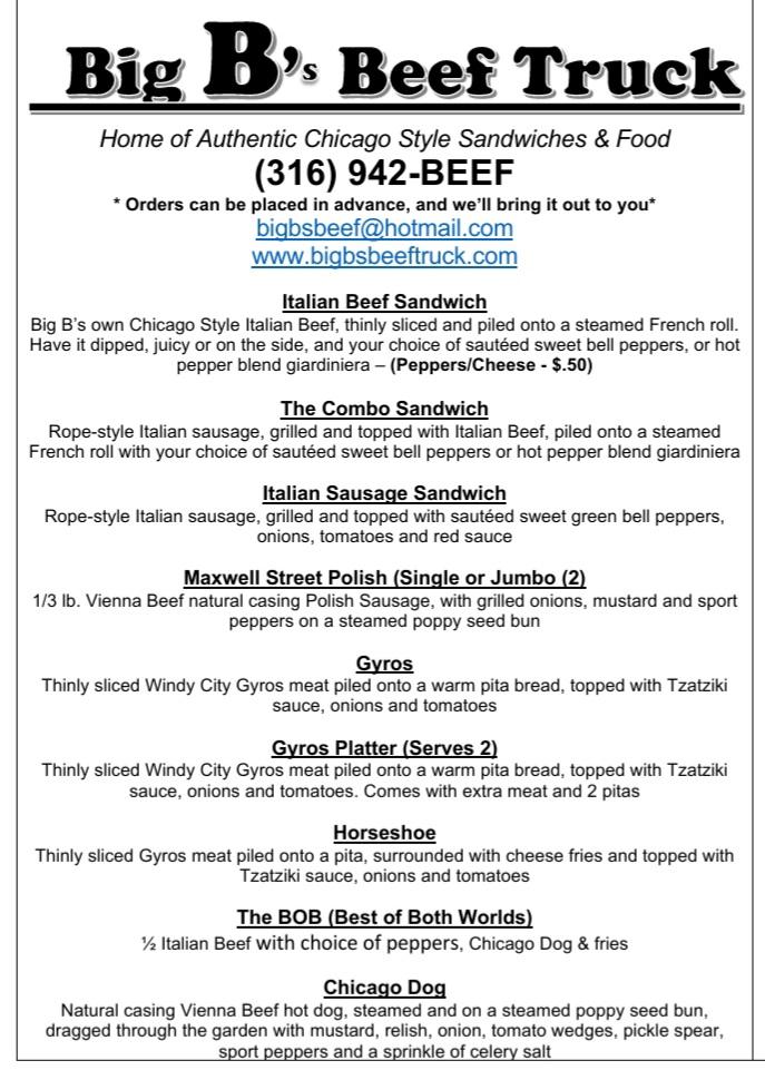 Big B's Beef Menu image 1