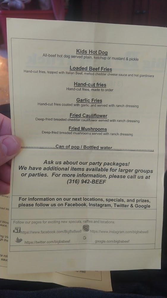 Big B's Beef Menu image 2